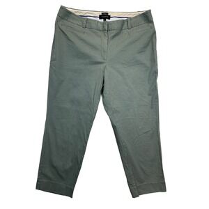 Talbots Pants Womens 14 Plus Green Curvy The Perfect Crop Stretch